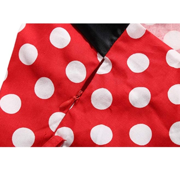 1950s Halter Style Vintage Polka Dot Swing Dress - Picture 4 of 5